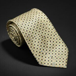 Donald J. Trump Signature Collection Tie Gold & Blue Dot Silk Elegance Hand Made